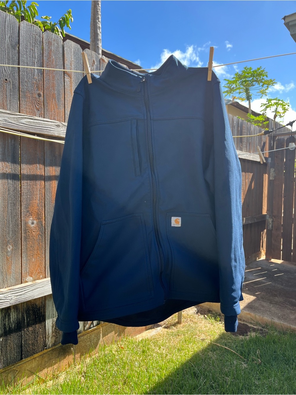 Carhartt Navy Zip-Front Lightweight Work Jacket